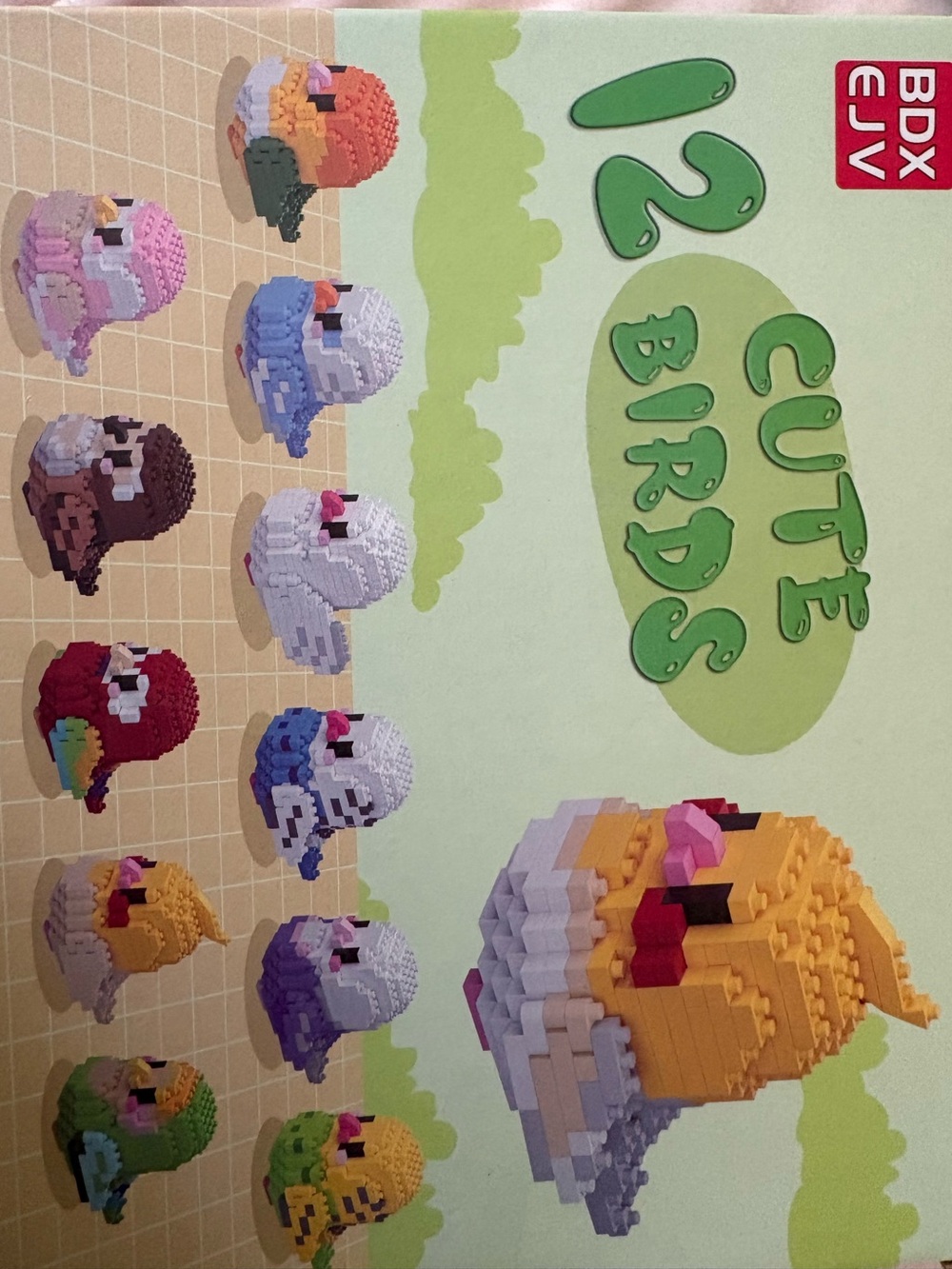 Cute Birds Building Blocks Toy - Yellow & Multicolor